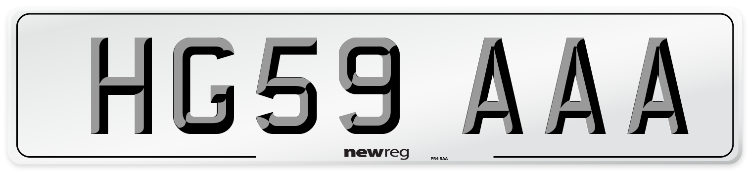 HG59 AAA Number Plate from New Reg